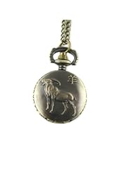 Youyoupifa Wholesale 5pcs/lot Bronze Chinese Zodiac Sheep Pattern Case Quartz Pocket Watch
