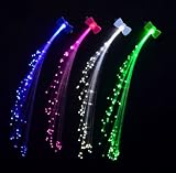 Glowby Set of 4 Glowbys LED Fiber Optic Light-up Hair Barrette Asstd Colors