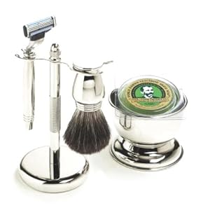 Buy Colonel Conk Model 196 5-Piece Chrome Mach 3 Shave Set, Includes Razor, Badger Brush, Stand, Bowl... by Colonel Conk