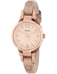Fossil Womens ES3262 Georgia Analog Display Analog Quartz Beige Watch