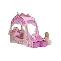 Disney Princess Carriage Toddler Bed with Storage and Deluxe Foam Mattress
