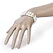 Bridal Wedding Party Faux Pearl Necklace + Earrings + 2-Row Bracelet Set