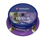 Verbatim DVD+R 16X Speed 4,7 GB Lightscribe 25er Spindel DVD-Rohlinge