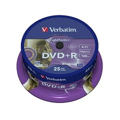 Verbatim DVD+R 16X Speed 4,7 GB Lightscribe 25er Spindel DVD-Rohlinge
