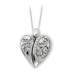 Angel of Love Heart Sterling Silver Necklace