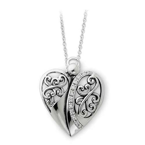 Angel of Love Heart Sterling Silver Necklace