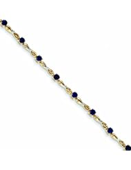 Genuine 14K Yellow Gold Diamond And Sapphire Bracelet 5 Grams Of Gold 100% Satisfaction Guaranteed.