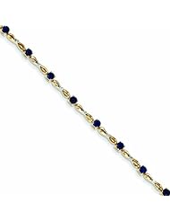 2.2 Carat 14K Gold Diamond and Sapphire Bracelet