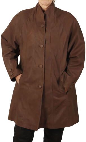 Simons Leather Women's 34 Length Leather Swing Coat 10 Coco Buff