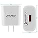 Quick Charge 3.0, Archeer 18W USB Wall Charger (Quick Charge 2.0 Compatible) for Galaxy S6/S7/Edge/Plus, Note 4/5, Nexus 6, Samsung Fast Charge Qi Wireless Charging Pad and More, White
