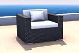 Wicker Outdoor Furniture Sectional Single Sofa ESPACE - black