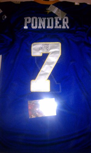 Christian Ponder Signed Minnesota Vikings Authentic Jersey