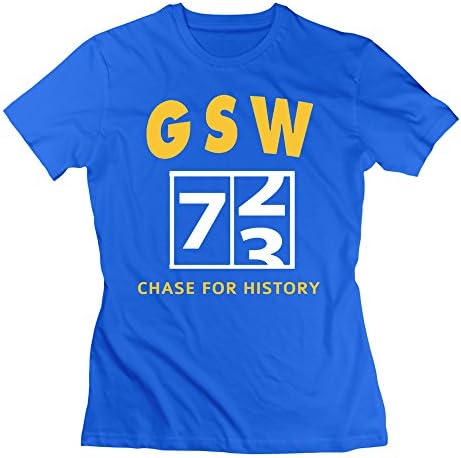 Lady's Golden State Warriors GSW Win 73 For Warriors Tee RoyalBlue