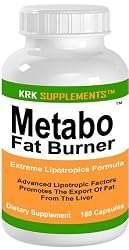 Metabo Fat Burner 180 Capsules Lipotropics L-Carnitine Weight Loss Diet Pills KRK SUPPLEMENTS