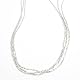 Silver Nugget Three Strand Necklace