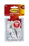 Command 17002-VP-6PK Small Plastic Hooks Value Pack, 6 Hooks 12 Strips