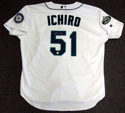 Ichiro Suzuki Autographed/Hand Signed 2002 Seattle Mariners Jersey #51 Holo #11