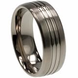 Titanium ring w/ matte and shiny polish - Width: 8mm