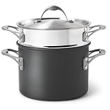 Calphalon One Infused Anodized 6-1 2-Quart Stockpot with Stainless Pasta Insert and Lid by Calphalon
