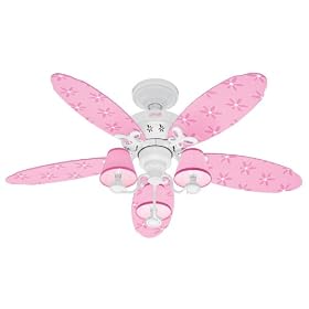 Hunter Fans 23781 44" Dreamland Contemporary Indoor White Ceiling Fan w/ Light