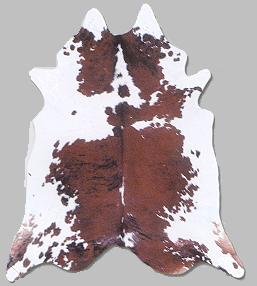 Large Tricolor Exotic Natural Cowhide - Black, White and Brown