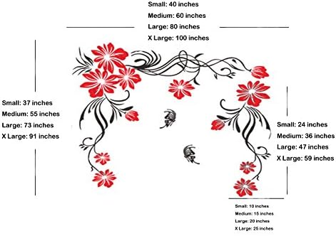 3d Flower and Vine Wall Murals for Living Room Bedroom Sofa Backdrop Tv Wall Background, Originality Stickers Gift, DIY Wall Decal Wall Decor Wall Decorations (Black, Medium)