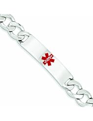 Genuine .925 Sterling Silver Polished Medical Figaro Anchor Link Id Bracelet 37.5 Grams 8.5 Inch Length. 100% Satisfaction Guaranteed.