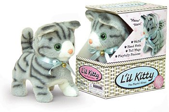 Lil Kitty Gray Walking Meowing Cat