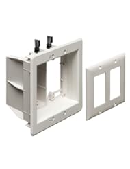 Home Improvement: Arlington TVBU505-1 Recessed TV Box Wall Plate Kit Paintable 2-Gang, White - Arlington Industries