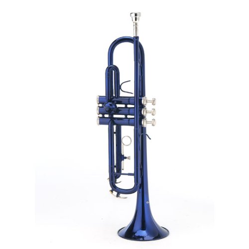 Cecilio Blue Lacquer B Flat Trumpet w/ Hard Shell Carrying Case and Accessories