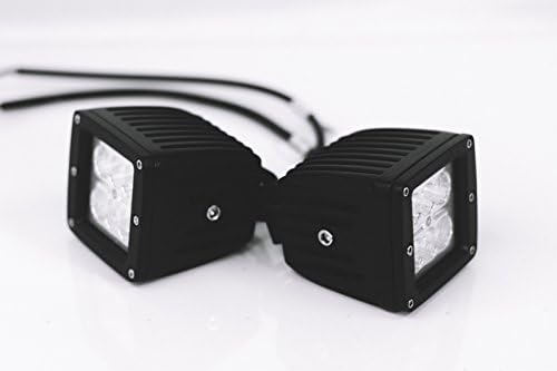 2x WICKED Racing 18w Cubes Flood Light 2,520 Lumens 3"x3" Pods for Work, Driving, Fog, Safety, 4x4, ATV, Car, Truck, 4wd, SUV, Tractor, Motorcycle, Boat, Quad, UTV, and Auxiliary Lighting