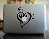 Apple Macbook Vinyl Decal Sticker - Heart Note Music