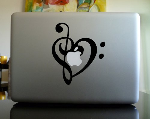 Apple Macbook Vinyl Decal Sticker - Heart Note Music Apple Macbook Vinyl Decal Sticker - Heart Note Music