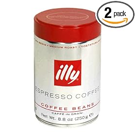 Illy Cafe Medium-Roast Whole Beans, 8.8-Ounces (Pack of 2)