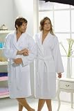 Luxury Hotel / Spa Collection - Exquisite Elegance - White Terry Bathrobe, 100% Genuine Turkish Cotton, size L / XL