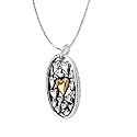 Sterling Silver "The Love Between a Mother and Daughter Knows No Distance" with Gold Plated Heart Pendant, 18"