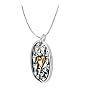 Sterling Silver "The Love Between a Mother and Daughter Knows No Distance" with Gold Plated Heart Pendant, 18"
