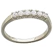 Platinum Six Stone Diamond Anniversary and Wedding Band