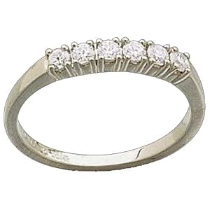 Platinum Six Stone Diamond Anniversary and Wedding Band
