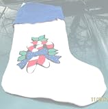 25.5 Jumbo Custom Embroidered Blue & White Christmas Stocking