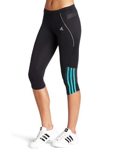 adidas Women's Response Three-Quarter Tight Pant, Phantom/Ultra Green, Medium
