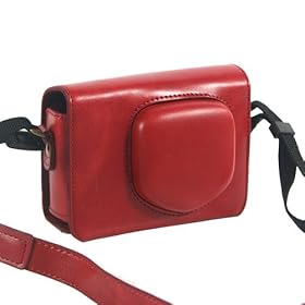 ZuGadgets Red Canon PowerShot SX240 HS leather Camera Case Cover With Shoulder Strap(7540-3)