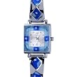 Square Blue With Flower Encircled Murano Millefiori Watch Wrist