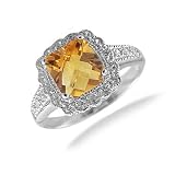1.5 ct シトリン スターリング シルバー リング