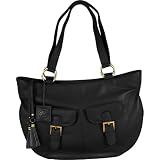 Chameleon Black Leather Boat Shoulder Bag Handbag