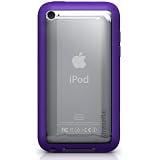 XtremeMac iPod touch 第4世代用 ケース(透明プラスチックとパープル成型シリコンの組み合わせ) 滑りにくいシリコングリップ Microshield Accent IPT-MA4-33