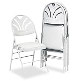 SAMSONITE/COSCO XL Fanfare Vinyl Padded Seat/Molded Back Folding Chair, Cool Gray