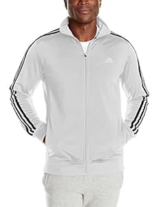 adidas Men's Athletics Essential Track Jacket, White/Black, Small