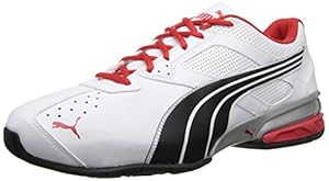 PUMA Men's Tazon 5 Wide Training Shoe,White/Black/High Risk Red,13 W US