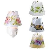 Spin Shades 24614 Watercolor Collection Nightlight with Four Revolving Garden Shades